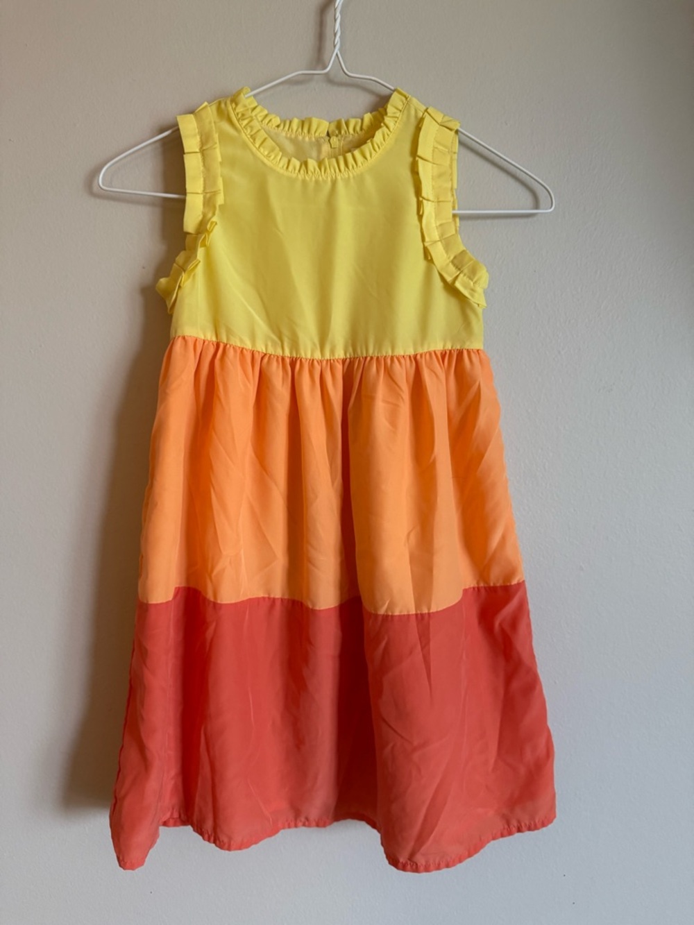 Gymboree Yellow, Orange, Red Colorblock Ruffle Dress